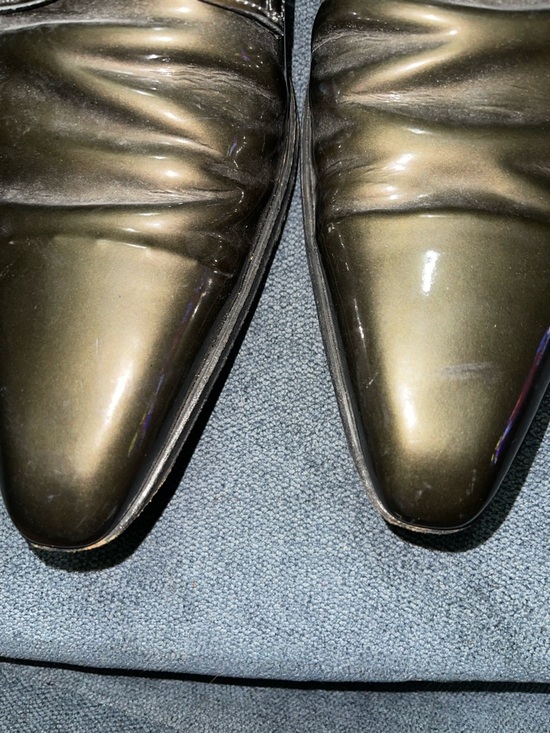 Dolce & Gabbana Metallic Olive Green Patent Leather Oxford Shoes size 9 main image 10